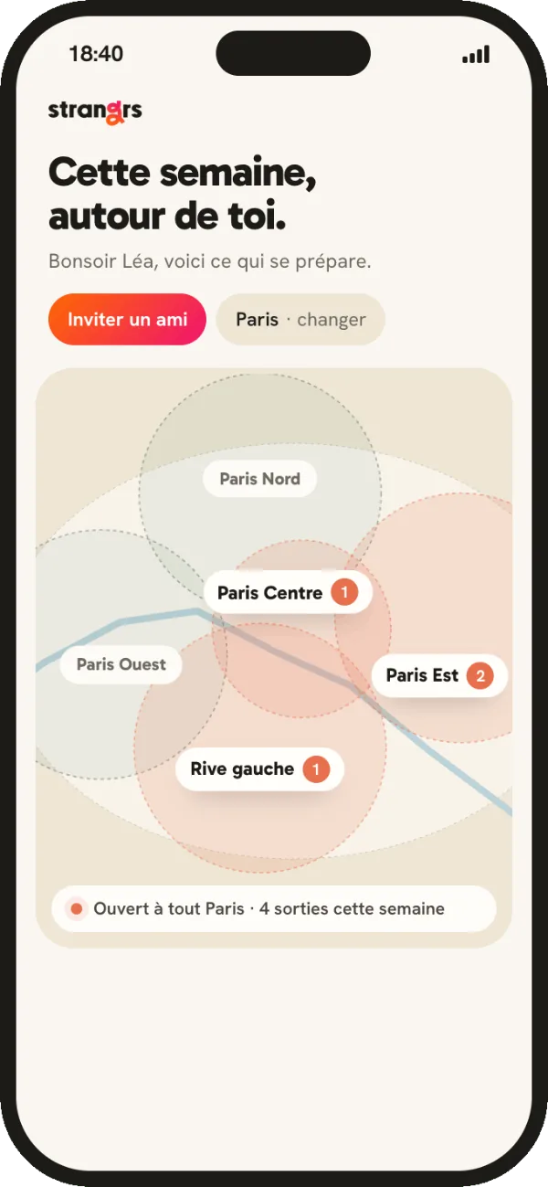 La carte des sorties autour de toi