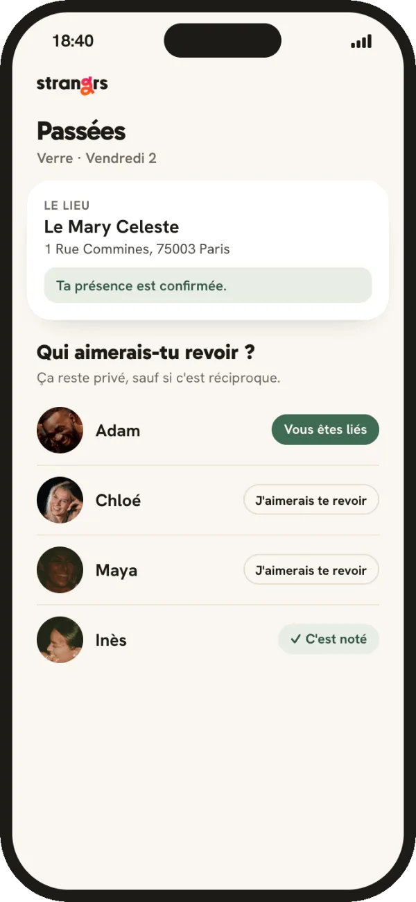 Se revoir après la sortie